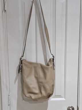 Coach Madison Rare Vintage Beige Taupe Leather Shoulder Bag